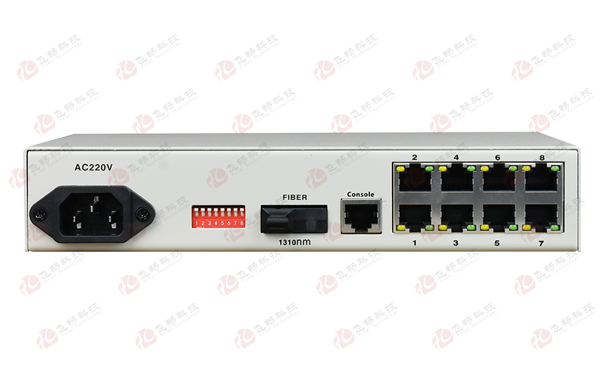 飛暢科技-管理型 8路百兆電(POE)+1路千兆光 光纖收發器